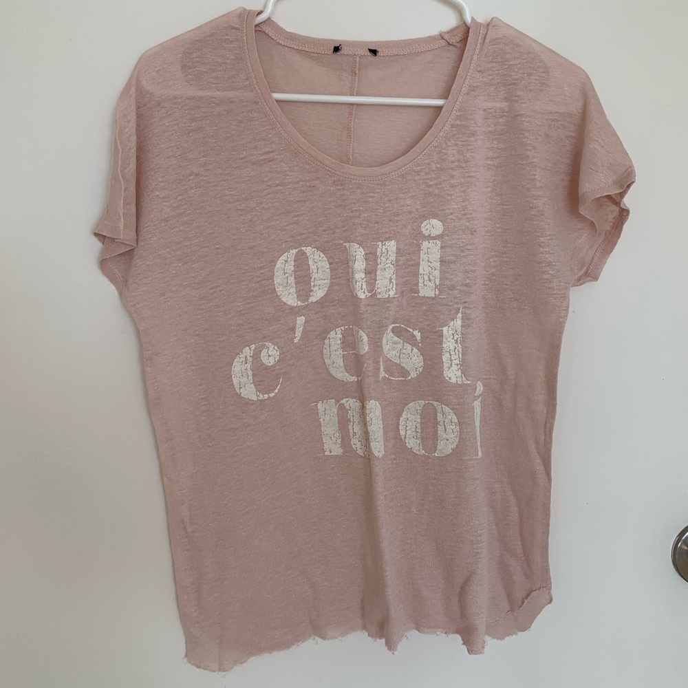 Light Pink Short Sleeve Tee “Oui C’est Moi”